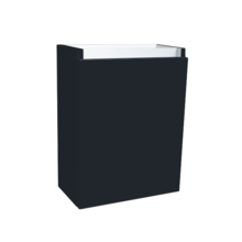 Fonteinkast 52x40x22cm Antraciet Hoogglans Scharnier Rechts Aluminium Greeplijst SaniPro