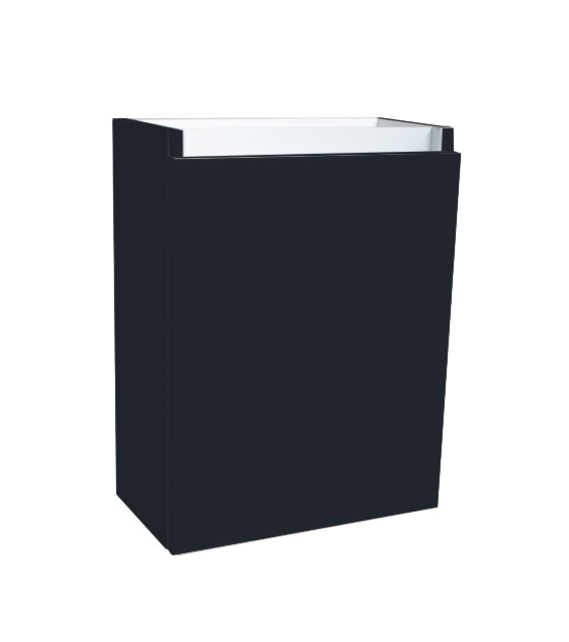 Fonteinkast 52x40x22cm Antraciet Hoogglans Scharnier Rechts Aluminium Greeplijst SaniPro