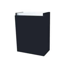 Fonteinkast 52x40x22cm Antraciet Hoogglans Scharnier Links Aluminium Greeplijt SaniPro