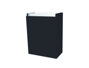 Fonteinkast 52x40x22cm Antraciet Hoogglans Scharnier Links Aluminium Greeplijt SaniPro