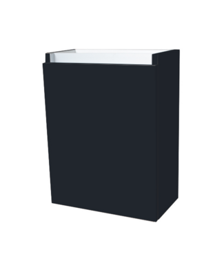 SANI-SUPPLY Fonteinkast 52x40x22cm Antraciet Hoogglans Scharnier Links Aluminium Greeplijt SaniPro