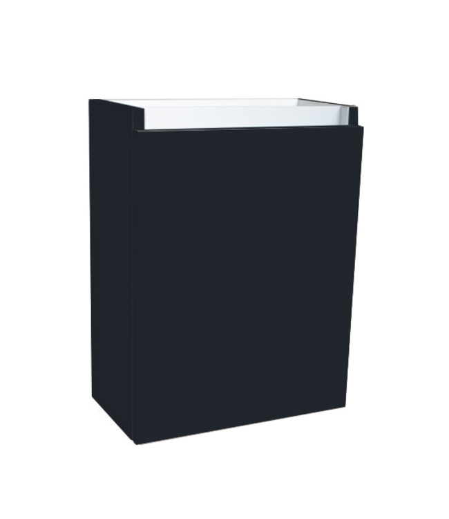 Fonteinkast 52x40x22cm Antraciet Hoogglans Scharnier Links Aluminium Greeplijt SaniPro