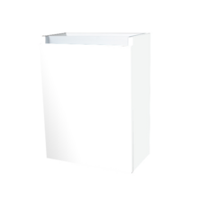 Fonteinkast 52x40x22cm Wit Hoogglans Scharnier Rechts Aluminium Greeplijst SaniPro