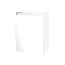 Fonteinkast 52x40x22cm Wit Hoogglans Scharnier Rechts Aluminium Greeplijst SaniPro