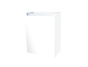 Fonteinkast 52x40x22cm Wit Hoogglans Scharnier Rechts Aluminium Greeplijst SaniPro