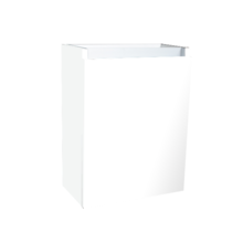 Fonteinkast 52x40x22cm Wit Hoogglans Scharnier Links Aluminium Greeplijst SaniPro