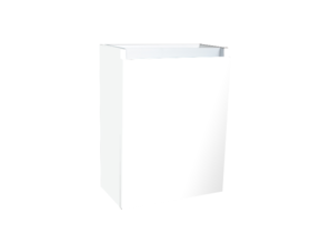 Fonteinkast 52x40x22cm Wit Hoogglans Scharnier Links Aluminium Greeplijst SaniPro