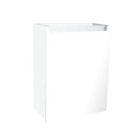 Fonteinkast 52x40x22cm Wit Hoogglans Scharnier Links Aluminium Greeplijst SaniPro