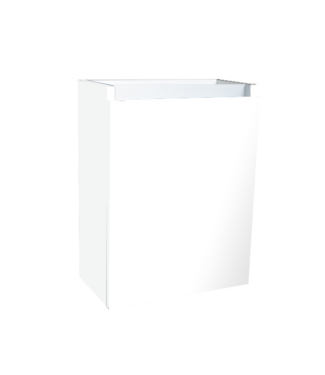 SANI-SUPPLY Fonteinkast 52x40x22cm Wit Hoogglans Scharnier Links Aluminium Greeplijst SaniPro