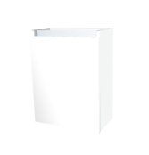 Fonteinkast 52x40x22cm Wit Hoogglans Scharnier Links Aluminium Greeplijst SaniPro