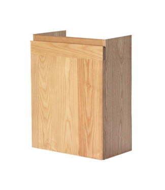 SANI-SUPPLY Fonteinkast 52x40x22cm Eiken rechts Scharnier SaniPro Wood Korpus Hangend Fonteinkast met Greeplijst