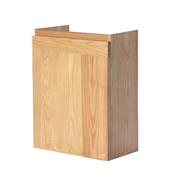 Fonteinkast 52x40x22cm Eiken Links Scharnier SaniPro Wood Korpus Hangend Fonteinkast met Greeplijst Fonteinkast 52x40x22cm Eiken Links Scharnier SaniPro Wood Korpus Hangend Fonteinkast met Greeplijst