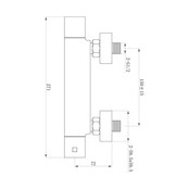 Douchemengkraan Vierkant Chroom Thermostaatkraan