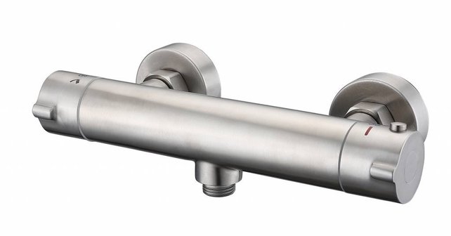 Douchemengkraan Rond RVS Thermostaatkraan Opbouw 15cm HOH