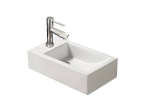 Keramische Toiletfontein Mini Quibic 45x25x12cm Links / Rechts