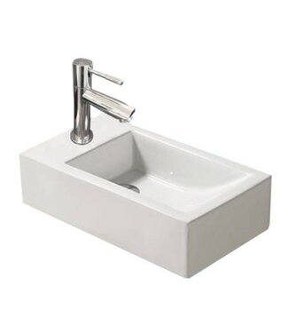 SANI-SUPPLY Keramische Toiletfontein Mini Quibic 45x25x12cm Links / Rechts