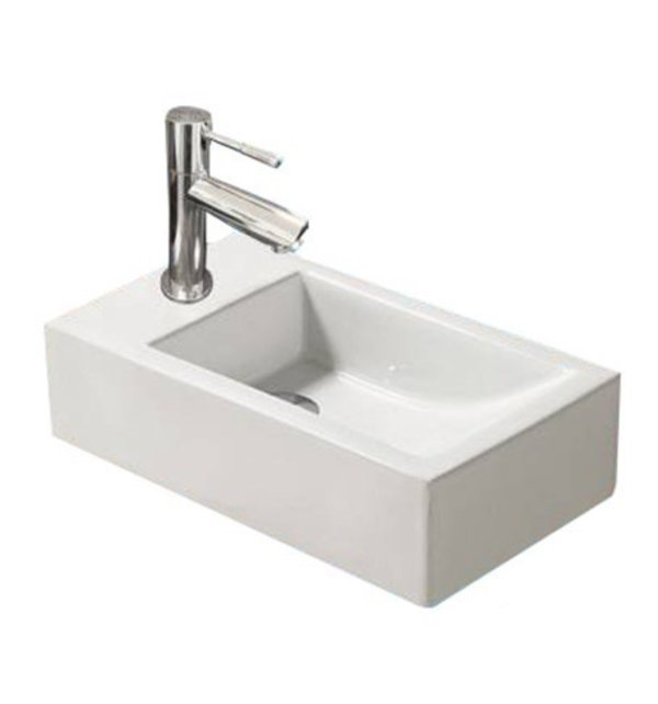 Keramische Toiletfontein Mini Quibic 45x25x12cm Links / Rechts