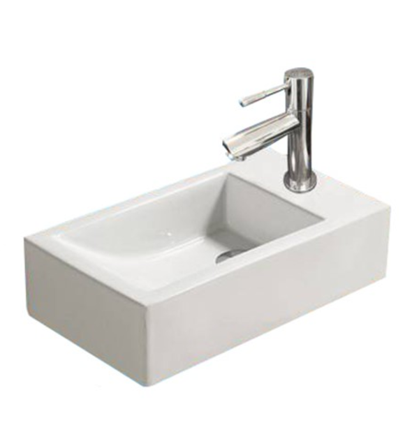 Keramische Toiletfontein Mini Quibic 45x25x12cm Links / Rechts