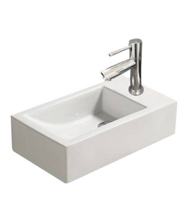 Keramische Toiletfontein Mini Quibic 45x25x12cm Links / Rechts