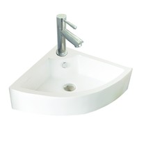 Toiletfontein set Quartz Hoekfontein 32x32x13cm Keramiek Mini Fonteintafel incl. Sifon, kraan en afvoer chroom