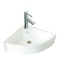 SANI-SUPPLY Toiletfontein set Quartz Hoekfontein 32x32x13cm Keramiek Mini Fonteintafel incl. Sifon, kraan en afvoer chroom