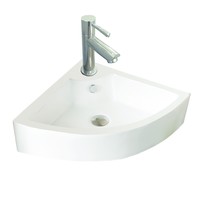 Toiletfontein Quartz Hoekfontein 32x32x13cm Keramiek Mini Fonteintafel