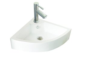 Toiletfontein Quartz Hoekfontein 32x32x13cm Keramiek Mini Fonteintafel