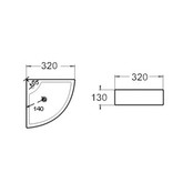 Toiletfontein Quartz Hoekfontein 32x32x13cm Keramiek Mini Fonteintafel