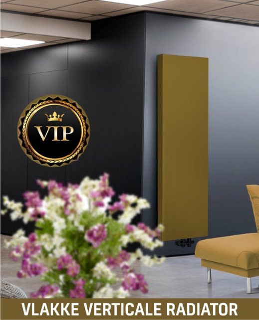 Designradiator Goud 182x62cm 1935 Watt Type 22 Vlak Vertikaal Belrad Dubai NIVA Satijn gold