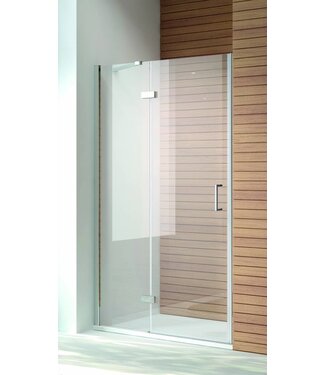SANI-SUPPLY Douchedeur Quadra Nisdeur 100x200cm Draaideur Helder Glas Chroom Profiel 8mm Veiligheidsglas