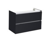 Wastafelonderkast Trendline 80x47x52cm Antraciet Hoogglans met greeplijst aluminium twee softclose lades
