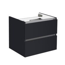 Wastafelonderkast Trendline 60x47x52cm Antraciet hoogglans met greeplijst aluminium