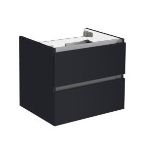 Wastafelonderkast Trendline 60x47x52cm Antraciet hoogglans met greeplijst aluminium