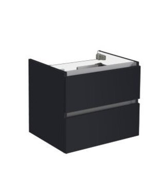 SANI-SUPPLY Wastafelonderkast Trendline 60x47x52cm Antraciet hoogglans met greeplijst aluminium