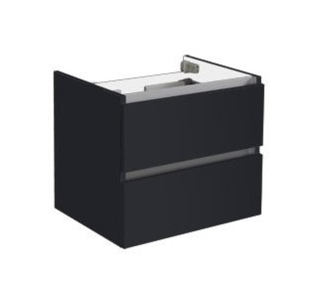 Wastafelonderkast Trendline 60x47x52cm Antraciet hoogglans met greeplijst aluminium Wastafelonderkast Trendline 60x47x52cm Antraciet hoogglans met greeplijst aluminium