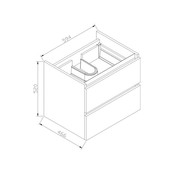 Wastafelonderkast Trendline 60x47x52cm Light Wood met greeplijst aluminium softclose lades Wastafelonderkast Trendline 60x47x52cm Light Wood met greeplijst aluminium softclose lades