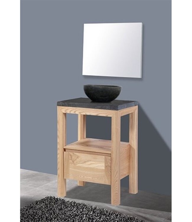 Robusta Onderkast Wastafel 60x47x85cm Massief Eikenhout SaniPro