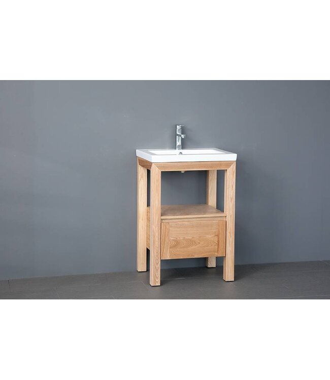 Robusta Onderkast Wastafel 60x47x85cm Massief Eikenhout SaniPro