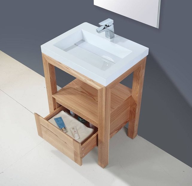 Robusta Onderkast Wastafel 60x47x85cm Massief Eikenhout SaniPro Robusta Onderkast Wastafel 60x47x85cm Massief Eikenhout SaniPro