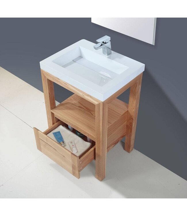 Robusta Onderkast Wastafel 60x47x85cm Massief Eikenhout SaniPro
