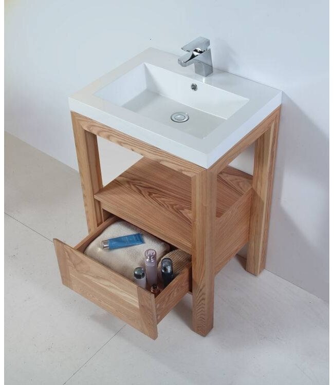 Robusta Onderkast Wastafel 60x47x85cm Massief Eikenhout SaniPro