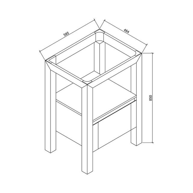 Robusta Onderkast Wastafel 60x47x85cm Massief Eikenhout SaniPro Robusta Onderkast Wastafel 60x47x85cm Massief Eikenhout SaniPro