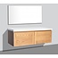 SaniPRO Badkamermeubel Set Vision Wood 120cm met top paneel Mineraalmarmer zonder kraangaten incl. spiegel 120x47x38 cm
