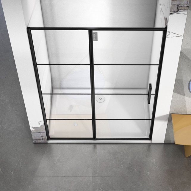 Douchedeur Collins Nisdeur Draaideur 120x200cm Mat Zwart Antikalk Helderglas 8mm Veiligheidsglas Easy Clean Douchedeur Collins Nisdeur Draaideur 120x200cm Mat Zwart Antikalk Helderglas 8mm Veiligheidsglas Easy Clean