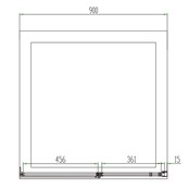 Douchedeur Collins Nisdeur Draaideur 90x200cm Mat Zwart Antikalk Helderglas 8mm Veiligheidsglas Easy Clean