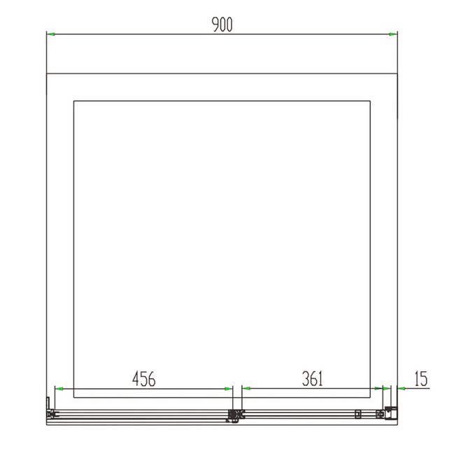 Douchedeur Collins Nisdeur Draaideur 90x200cm Mat Zwart Antikalk Helderglas 8mm Veiligheidsglas Easy Clean