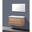 SaniPRO Badkamermeubelset Wood 100cm met top paneel Mineraalmarmer zonder kraangaten incl. spiegel 100x47x38 cm