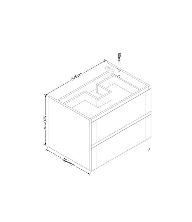 Badkamermeubelset Wood Stone 60x47x50cm natuurstenen Wastafelblad met of zonder kraangat incl. Spiegel