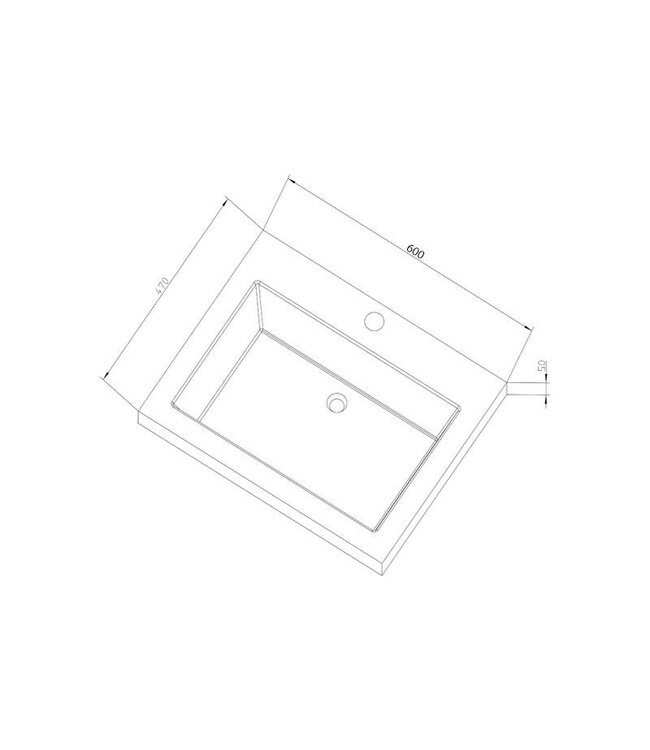 Badkamermeubelset Wood Stone 60x47x50cm natuurstenen Wastafelblad met of zonder kraangat incl. Spiegel