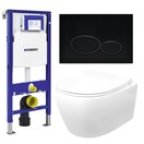 Geberit Toiletset UP 320 Aloni Flatline Rimfree Softclose Quickrelease Toiletbril Alpha Mat Zwart